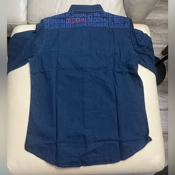 NWT - Desigual Men’s Two Stylish Pockets Long Sleeve Denim Shirt - Size XL - Picture 6 of 10